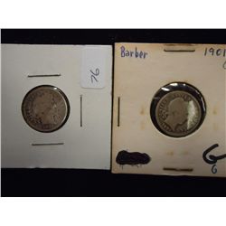 1901 & 01-O BARBER DIMES