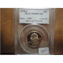 1978-S WASHINGTON QUARTER PCGS PR69 DCAM