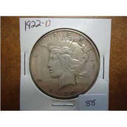 1922-D PEACE SILVER DOLLAR