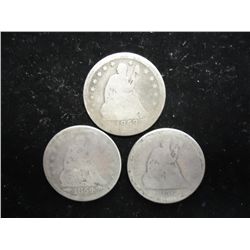1853,54 & 56 SEATED LIBERTY QUARTERS