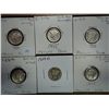 Image 1 : 6 ASSORTED MERCURY DIMES