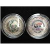 Image 1 : 2-1997 INDIA MEDALLIC TRADE DOLLARS COLORIZED