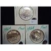 Image 1 : 3-1964 90% SILVER KENNEDY HALF DOLLARS PF