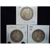 Image 1 : 1906,09 & 11 BARBER HALF DOLLARS ALL (VERY GOODS)