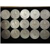 Image 2 : 15 ASSORTED WASHINGTON SILVER QUARTERS