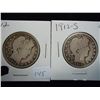Image 1 : 1912 & 12-S BARBER HALF DOLLARS