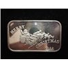 Image 1 : 1 TROY OZ .999 FINE SILVER INGOT CHRISTMAS 1986
