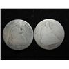 Image 1 : 1858-O & 77-S SEATED LIBERTY HALF DOLLARS