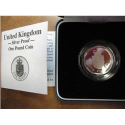 1988 UNITED KINGDOM SILVER PROOF 1 POUND COIN