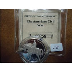 2000 LIBERIA $10 SILVER PROOF