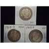 Image 1 : 1907,08-D & 09-S BARBER HALF DOLLARS ALL VG'S
