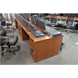 KNOLL CHERRY EXECUTIVE DESK AND CREDENZA