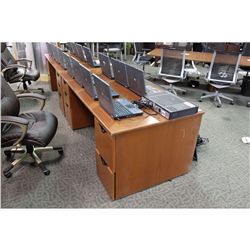 KNOLL CHERRY EXECUTIVE DESK AND CREDENZA