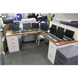 STEELCASE L SHAPE COMPUTER DESK WITH DIVIDER