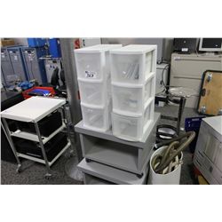 STORAGE CONTAINERS AND MOBILE TABLES