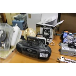 BOOM BOX AND COFFEE MAKER