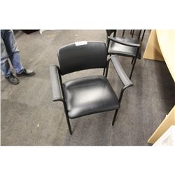 BLACK WING ARM STACKING CHAIR