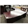 Image 1 : MAHOGANY BOW FRONT L SHAPE EXECUTIVE DESK