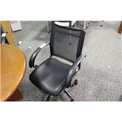 BLACK LEATHER MESHBACK EXEC CHAIRS