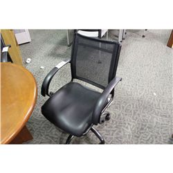 BLACK LEATHER MESHBACK EXEC CHAIRS
