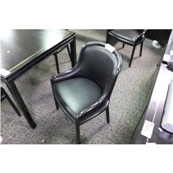 SCALI DURANTE BLACK LEATHER BENTWOOD SIDE CHAIR