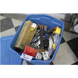 PLASTIC BIN WITH TOOLS