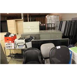 LARGE LOT OF OFFICE FURNITURE AND EQUIPMENT