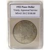 Image 1 : 1922 Peace Silver Dollar TAS MS-63