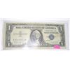 Image 1 : 1957 B SERIES $1 SILVER CERTIFICATE SERIAL # V64695615A *RARE EXTRA FINE HIGH GRADE*!!