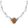 Image 1 : 16" Amber Necklace with Leaf Design