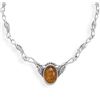 Image 1 : 16" Amber Necklace with Leaf Design