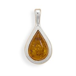 Small Pear Shape  Amber Pendant