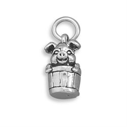 Pig in Bucket Charm