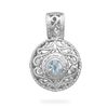 Image 1 : Blue Topaz Round Floral Pendant