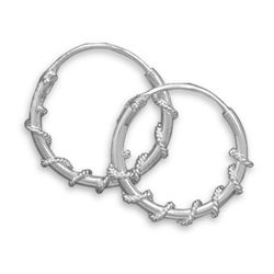 Small Hoop Earrings with Wrap Twist