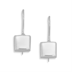 8mm Square Engravable Earrings on French Wire