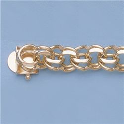 Genuine 7" 14k  Gold-Yellow 9.8mm Charm Bracelets 30g