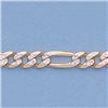 Image 2 : Genuine 16" 14k  Gold-Yellow 4.4mm Rhod Figaro Chain