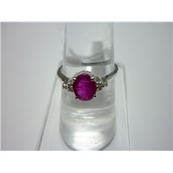 NATURAL 14.75 CTW RUBY RING .925 STERLING SILVER