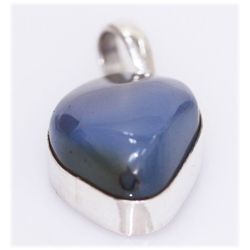 NATURAL 35.70 CTW CALCEDONIA PENDANT  .925 STERLING SIL