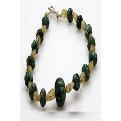 Natural 72.15ct Emerald,Semi Precious Bracelet .925 St