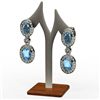 Image 1 : Aquamarine 3.10ctw Diamond Dangling Earring 14k WY Gold