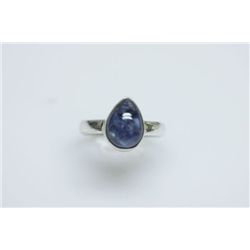 NATURAL 21.35 CTW TANZANITE PEAR CUT RING .925 STERLING