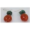 Image 1 : NATURAL 70.10 CTW EMERALD, SUSUNITE EARRINGS .925 STERL