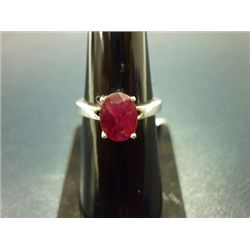 NATURAL 13.00 CTW RUBY RING .925 STERLING SILVER