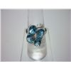 Image 1 : NATURAL 14.75 CTW BLUE TOPAZE RING .925 STERLING SILVER