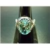 Image 1 : NATURAL 30.25 CTW BLUE TOPAZ AND SAPPHIRE RING .925 STE