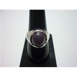 NATURAL 49.00 CTW RUBY RING .925 STERLING SILVER