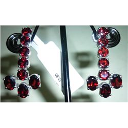 NATURAL 43.00 CTW GARNET EARRING .925 STERLING SILVER