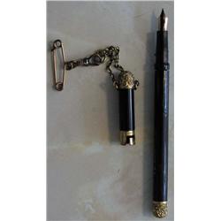 A MABIE TODD & BARD SWAN CHATELAINE PEN,...